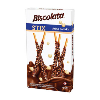 BISCOLATA STIX MILK CHOCOLATE COATED RICE CRISPY STICK BISCUIT