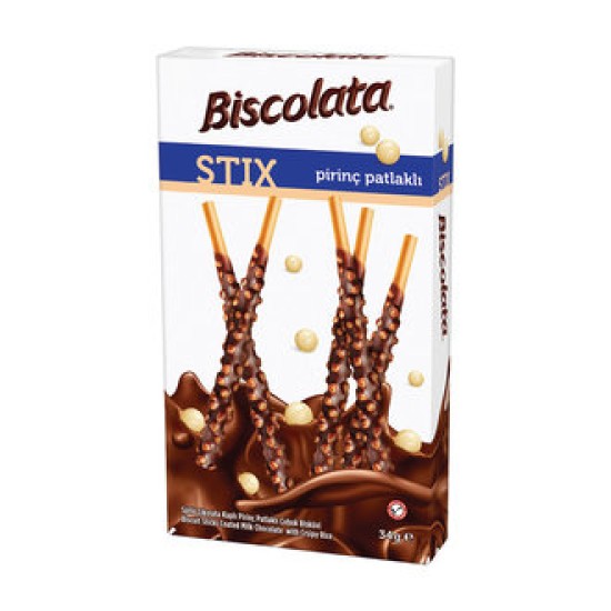BISCOLATA STIX MILK CHOCOLATE COATED RICE CRISPY STICK BISCUIT