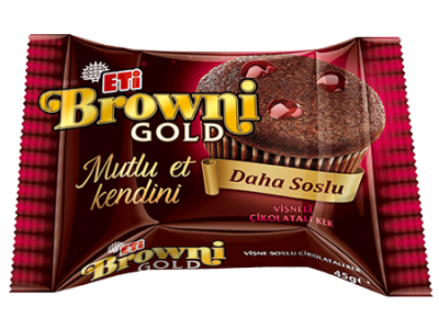 ETİ BROWNI GOLD CHOCOLATE CAKE WITH SOUR CHERRY SAUCE