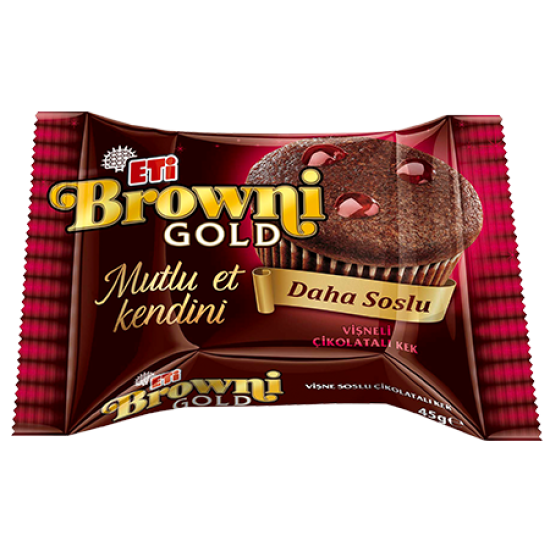 ETİ BROWNI GOLD CHOCOLATE CAKE WITH SOUR CHERRY SAUCE 