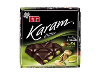 ETİ KARAM BITTER CHOCOLATE WITH 54% COCOA AND PISTACHIO