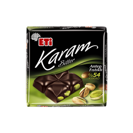 ETİ KARAM BITTER CHOCOLATE WITH 54% COCOA AND PISTACHIO 
