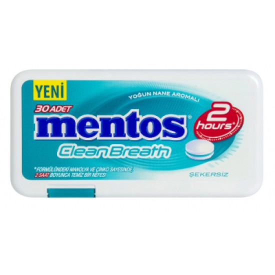 MENTOS 2 HOURS CLEAN BREATH PLASTIC DISPENSER INTENSIVE MINT CANDY