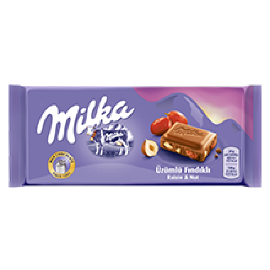 MILKA TABLET CHOCOLATE WITH RAISIN AND HAZELNUT 