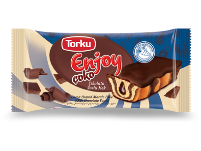 TORKU ENJOY ÇOKO COCOA COATED MOSAIC CAKE WITH CHOCOLATE SAUCE