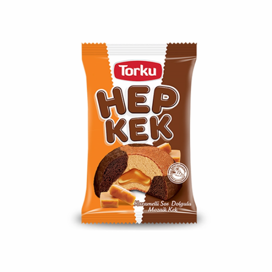 TORKU HEPKEK MOSAIC CAKE WITH CARAMEL SAUCE 