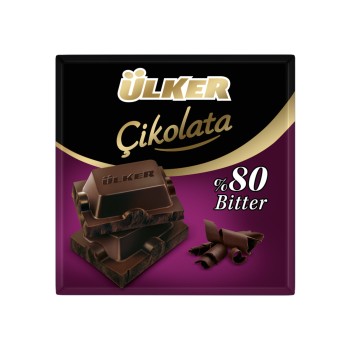ÜLKER BITTER 80% COCOA SQUARE CHOCOLATE