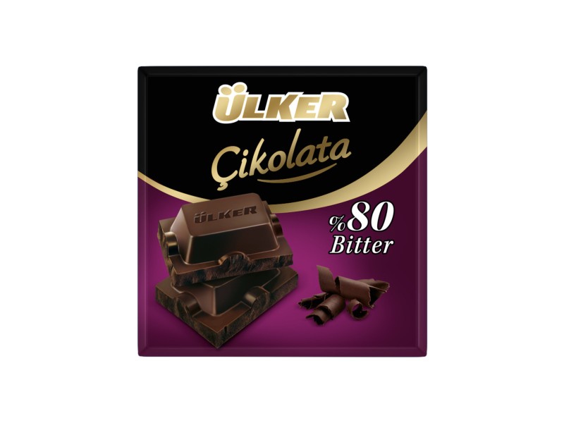 ÜLKER BITTER 80% COCOA SQUARE CHOCOLATE
