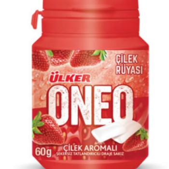 ÜLKER ONEO STRAWBERRY BOTTLE DRAGEE GUM
