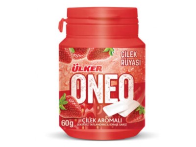 ÜLKER ONEO STRAWBERRY BOTTLE DRAGEE GUM