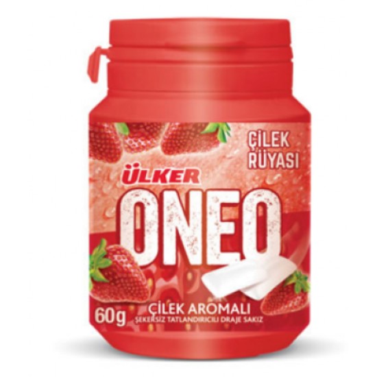 ÜLKER ONEO STRAWBERRY BOTTLE DRAGEE GUM